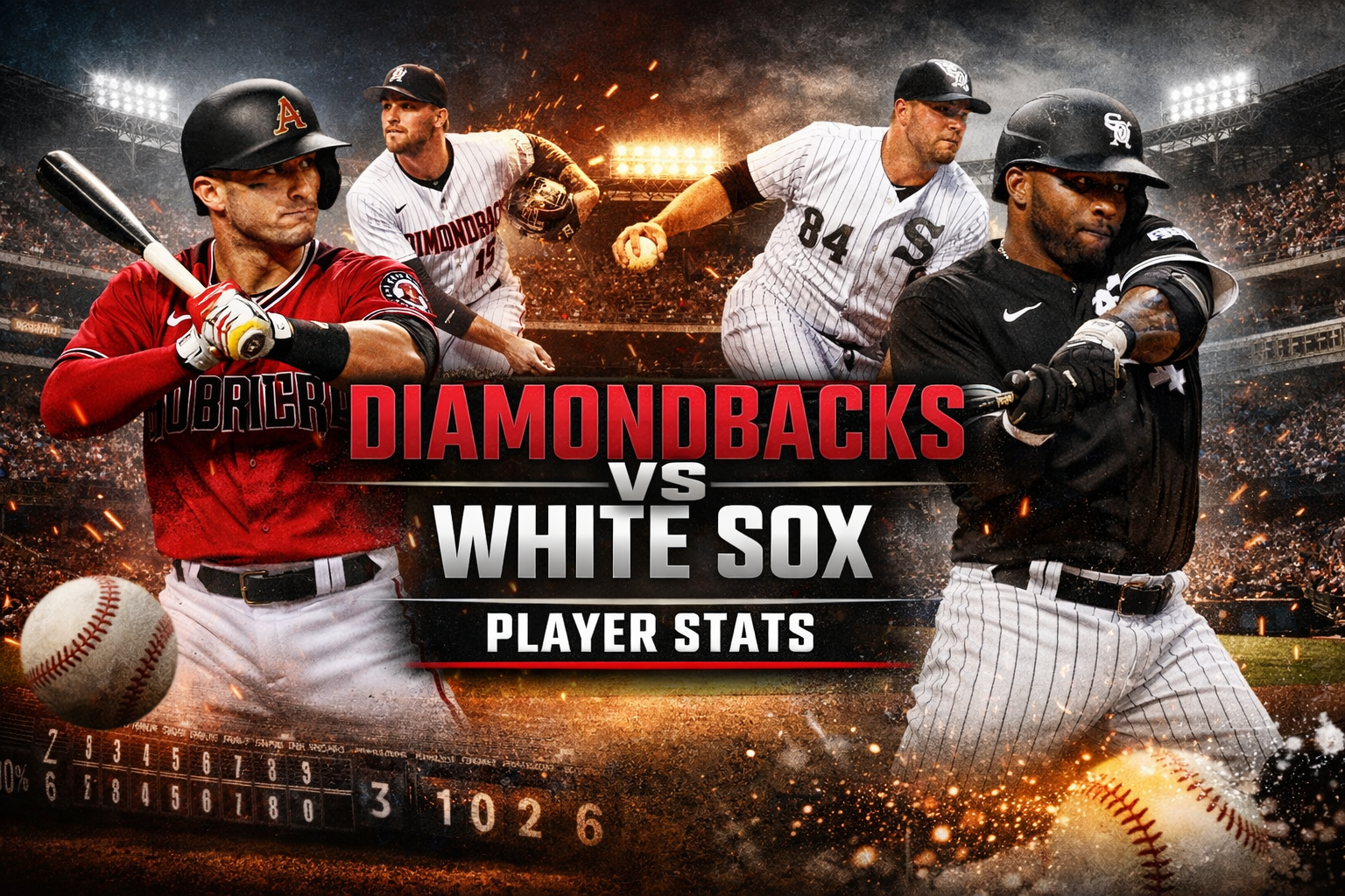 Diamondbacks vs White Sox Match Player Stats